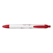 Stylo Noir Papillon de fleurs avec Sakura rose (Dos)