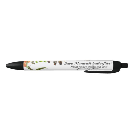 Stylo Noir Papillon monarque (Bas)