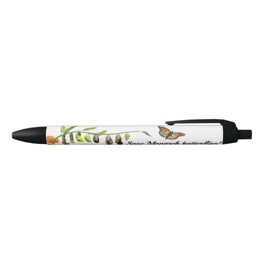 Stylo Noir Papillon monarque (Haut)