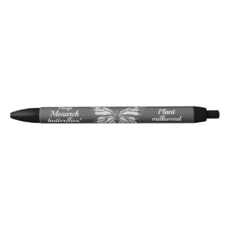 Stylo Noir Papillon monarque
