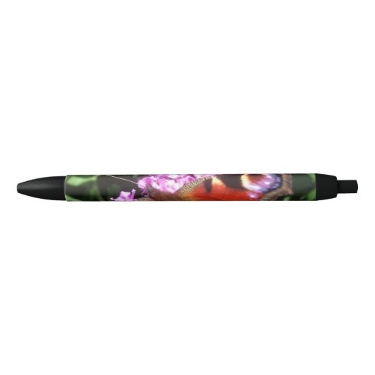 Stylo Noir Papillon paon et bouddleie (Devant)