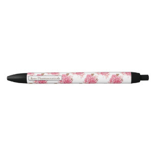 Stylo Noir Papillon rose rose Vintage personnalisé
