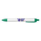 Stylo Noir Papillon saphir à fleurs (Bas)