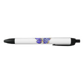 Stylo Noir Papillon saphir à fleurs (Bas)