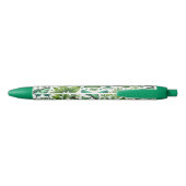 Stylo Noir Papillons Bleu-Vert (Dos)
