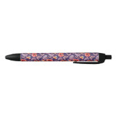 Stylo Noir Papillons et fleurs de pavot (Bas)
