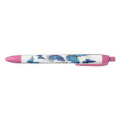 Stylo Noir Papillons volants bleus Morpho (Bas)