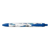 Stylo Noir Papillons volants bleus Morpho (Dos)