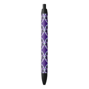 Stylo Noir Parapluie violet & coeurs .7