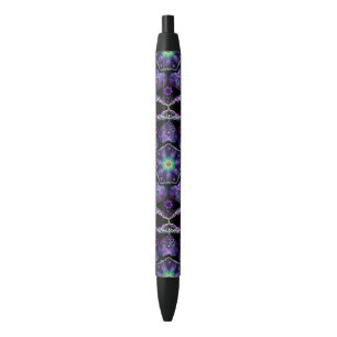 Stylo Noir Parapluie violet & coeurs .7