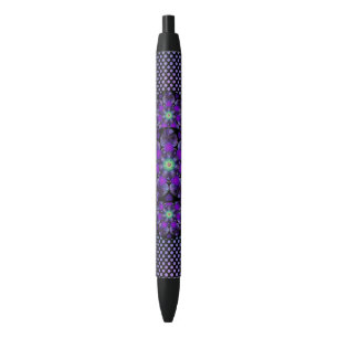 Stylo Noir Parapluie violet & coeurs .7