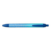 Stylo Noir Parties scintillant Aqua Blue Ombre personnalisée (Dos)