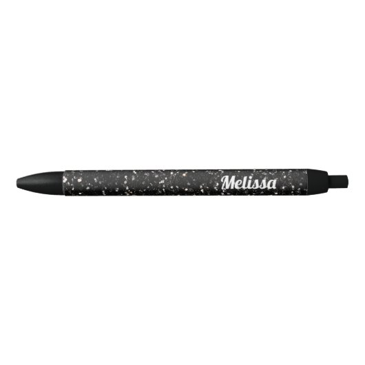 Stylo Noir Parties scintillant brillantes en noir et blanc Pe (Devant)