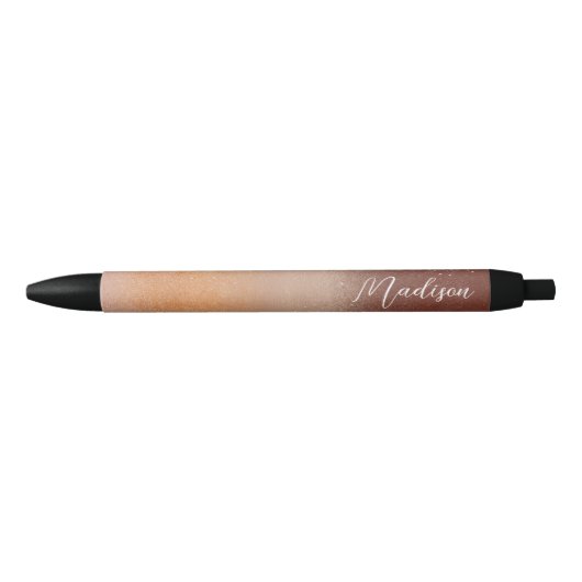 Stylo Noir Parties scintillant Brown Ombre minimalistes avec  (Devant)