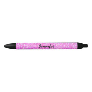 Stylo Noir PARTIES SCINTILLANT DE FILLE rose PERSONNALISÉE A