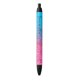 Stylo Noir Parties scintillant d'Ombre bleu chaud Aqua person
