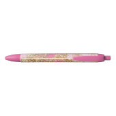 Stylo Noir Parties scintillant d'or rose fille (Dos)