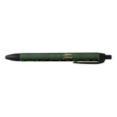Stylo Noir Parties scintillant d'or vert chic Agate Monogramm (Bas)