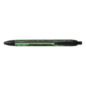 Stylo Noir Parties scintillant d'or vert chic Agate Monogramm (Dos)