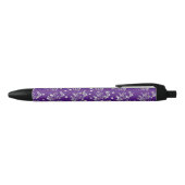 Stylo Noir Parties scintillant en argent, Bling, Purple Custo (Haut)