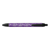 Stylo Noir Parties scintillant en argent, Bling, Purple Custo (Dos)