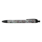 Stylo Noir Parties scintillant en mosaïque gris argenté Perso (Haut)