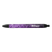 Stylo Noir Parties scintillant foncée violet faux brillant Pe (Devant)
