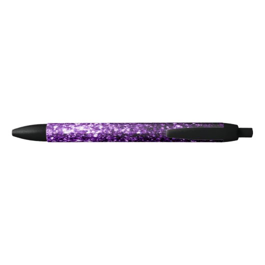 Stylo Noir Parties scintillant foncée violet faux brillant Pe (Dos)