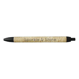 Stylo Noir Parties scintillant Glam Or Zebra Print