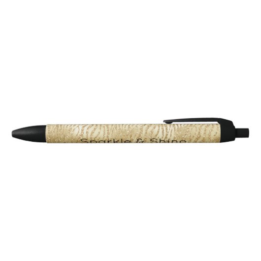 Stylo Noir Parties scintillant Glam Or Zebra Print (Haut)