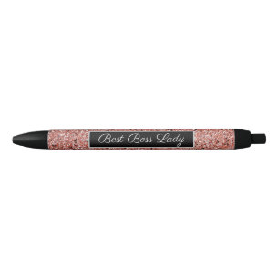 Stylo Noir Parties scintillant Gold Faux de la meilleure femm