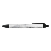 Stylo Noir Parties scintillant Marbre blanc en argent (Haut)