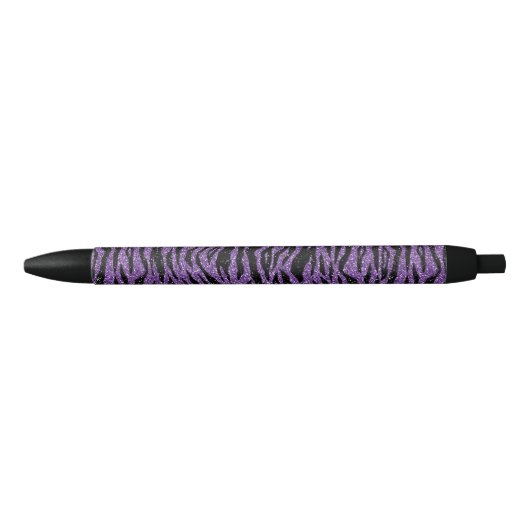 Stylo Noir Parties scintillant noire violet Zebra Imprimer (Devant)