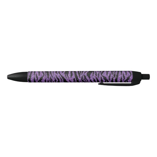 Stylo Noir Parties scintillant noire violet Zebra Imprimer (Bas)