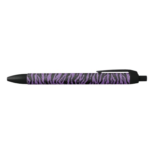 Stylo Noir Parties scintillant noire violet Zebra Imprimer (Haut)