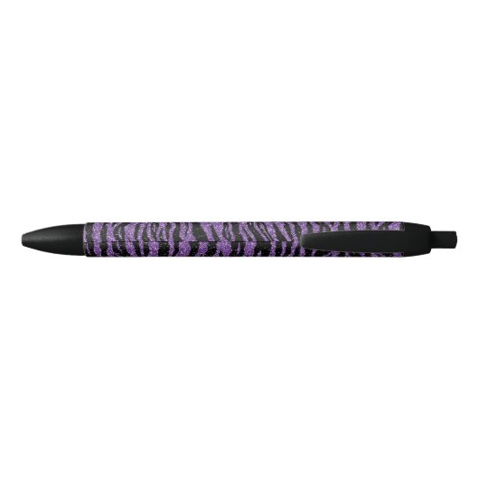 Stylo Noir Parties scintillant noire violet Zebra Imprimer (Dos)