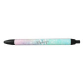 Stylo Noir Parties scintillant Pastel Bokeh Girly Colorée Mot (Devant)