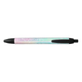 Stylo Noir Parties scintillant Pastel Bokeh Girly Colorée Mot (Dos)