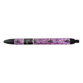 Stylo Noir parties scintillant pastel violet de nom personnal (Devant)