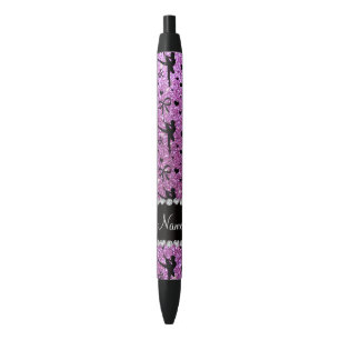 Stylo Noir parties scintillant pastel violet de nom personnal