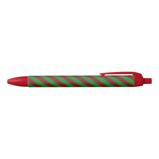 Stylo Noir Parties scintillant Red & Green Stripes (Haut)