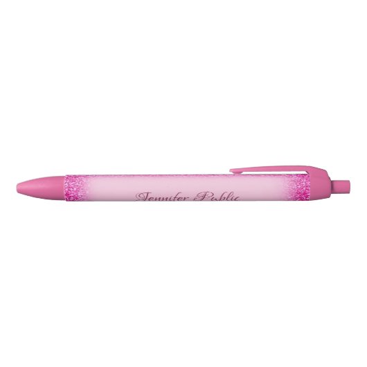 Stylo Noir Parties scintillant rose brillant Modèle de nom pe (Haut)