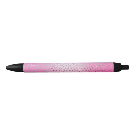 Stylo Noir Parties scintillant rose Cheetah Imprimer (Devant)