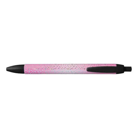 Stylo Noir Parties scintillant rose Cheetah Imprimer (Dos)