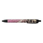 Stylo Noir Parties scintillant rose Empreinte de léopard chic (Bas)