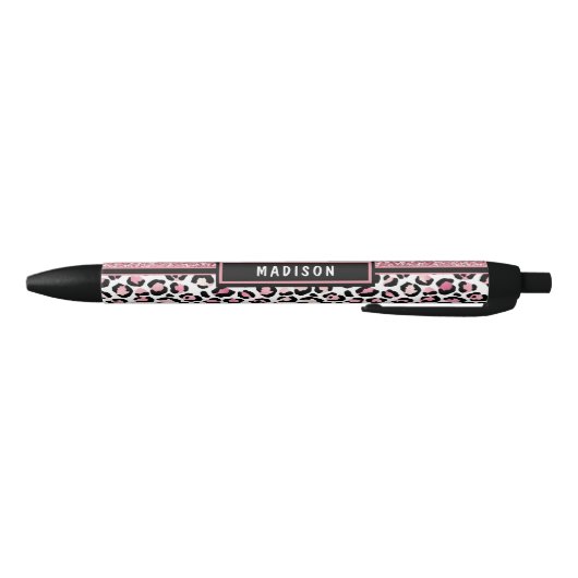 Stylo Noir Parties scintillant rose Empreinte de léopard Shim (Bas)