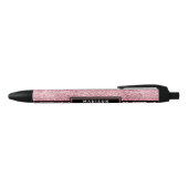 Stylo Noir Parties scintillant rose Empreinte de léopard Shim (Haut)