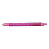 Stylo Noir Parties scintillant rose magenta Customisée (Devant)