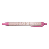 Stylo Noir Parties scintillant rose vif Love Gold Confetti (Bas)