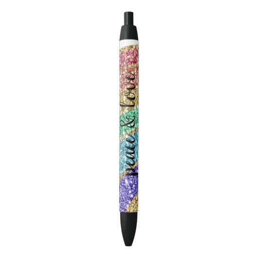 Stylo Noir Parties scintillant Sparkle Gold Rainbow personnal (devant Vertical)
